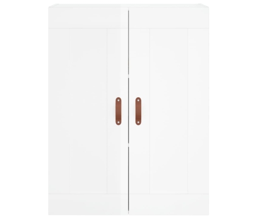 Aparador alto madera contrachapada blanco brillo 69,5x34x180 cm