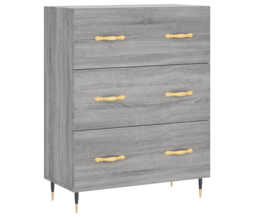 Aparador alto madera contrachapada gris sonoma 69,5x34x180 cm