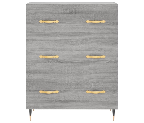 Aparador alto madera contrachapada gris sonoma 69,5x34x180 cm