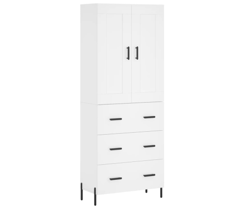 Aparador alto madera contrachapada blanco 69,5x34x180 cm