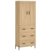 Aparador alto madera contrachapada color roble 69,5x34x180 cm