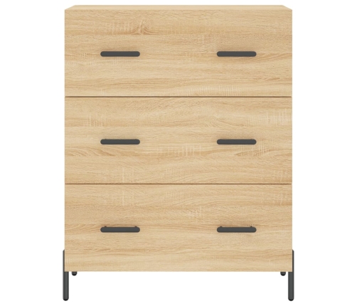 Aparador alto madera contrachapada color roble 69,5x34x180 cm