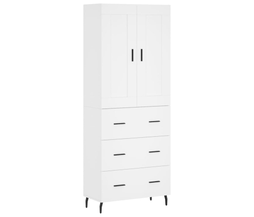 Aparador alto madera contrachapada blanco 69,5x34x180 cm