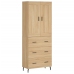 Aparador alto madera contrachapada color roble 69,5x34x180 cm