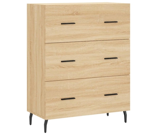 Aparador alto madera contrachapada color roble 69,5x34x180 cm