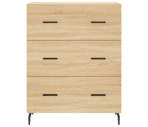 Aparador alto madera contrachapada color roble 69,5x34x180 cm