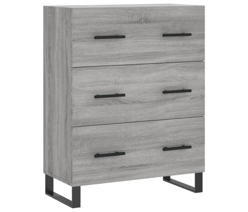 Aparador alto madera contrachapada gris sonoma 69,5x34x180 cm