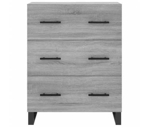 Aparador alto madera contrachapada gris sonoma 69,5x34x180 cm