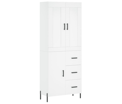 Aparador alto madera contrachapada blanco 69,5x34x180 cm