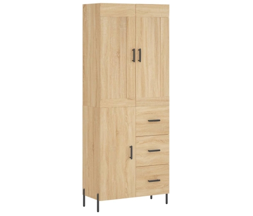 Aparador alto madera contrachapada color roble 69,5x34x180 cm