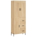 Aparador alto madera contrachapada color roble 69,5x34x180 cm