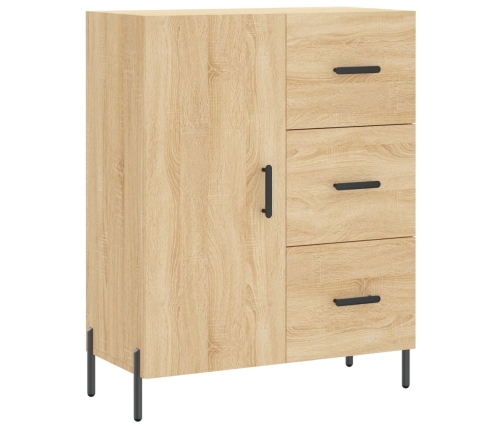 Aparador alto madera contrachapada color roble 69,5x34x180 cm