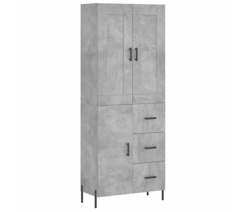 Aparador alto madera contrachapada gris hormigón 69,5x34x180 cm