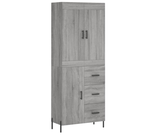 Aparador alto madera contrachapada gris sonoma 69,5x34x180 cm