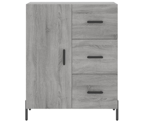 Aparador alto madera contrachapada gris sonoma 69,5x34x180 cm