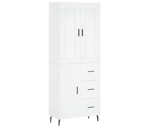 Aparador alto madera contrachapada blanco 69,5x34x180 cm