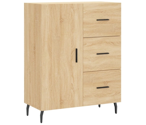 Aparador alto madera contrachapada color roble 69,5x34x180 cm