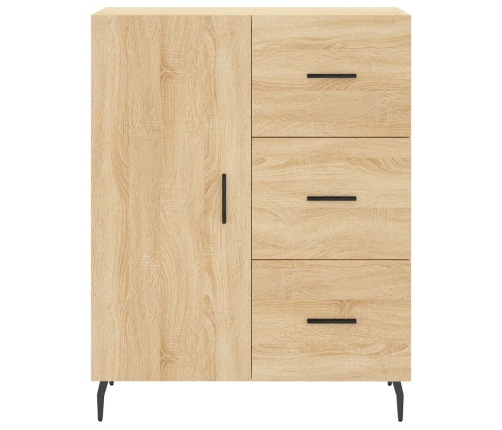 Aparador alto madera contrachapada color roble 69,5x34x180 cm