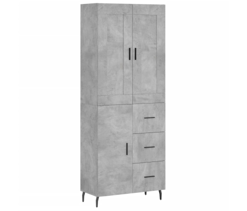 Aparador alto madera contrachapada gris hormigón 69,5x34x180 cm