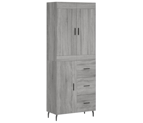 Aparador alto madera contrachapada gris sonoma 69,5x34x180 cm