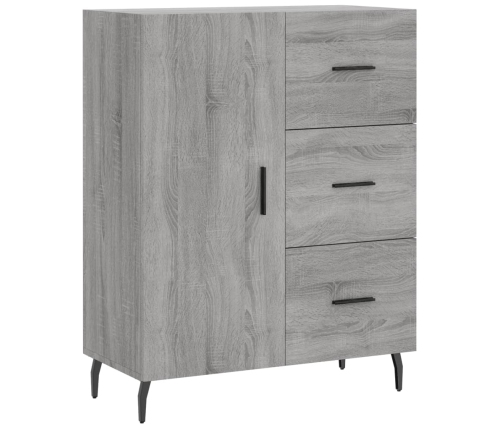 Aparador alto madera contrachapada gris sonoma 69,5x34x180 cm