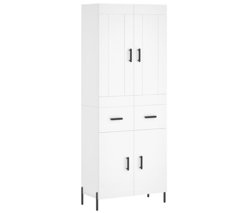 Aparador alto madera contrachapada blanco 69,5x34x180 cm