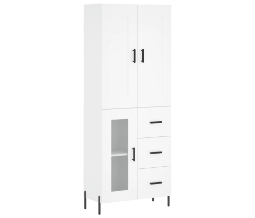 Aparador alto madera contrachapada blanco 69,5x34x180 cm