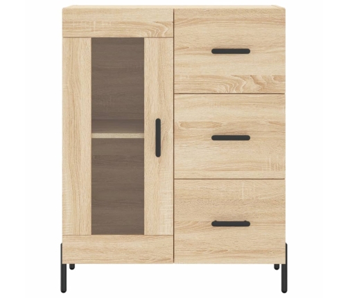 Aparador alto madera contrachapada color roble 69,5x34x180 cm