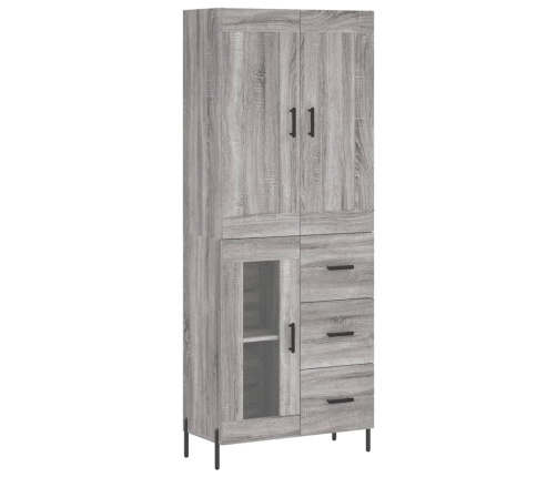 Aparador alto madera contrachapada gris sonoma 69,5x34x180 cm