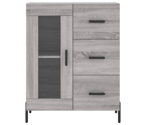 Aparador alto madera contrachapada gris sonoma 69,5x34x180 cm