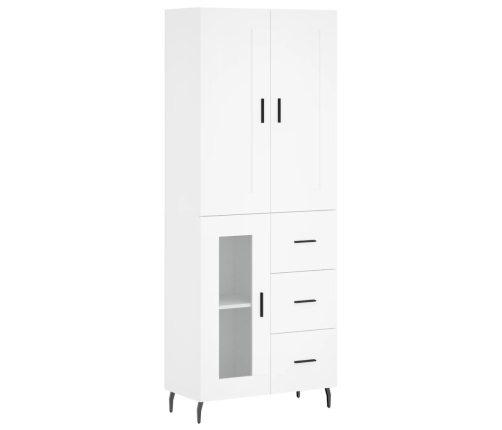 Aparador alto madera contrachapada blanco 69,5x34x180 cm