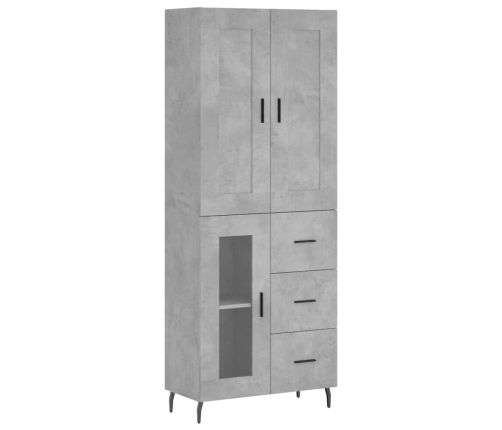 Aparador alto madera contrachapada gris hormigón 69,5x34x180 cm