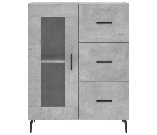 Aparador alto madera contrachapada gris hormigón 69,5x34x180 cm