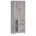 Aparador alto madera contrachapada gris sonoma 69,5x34x180 cm