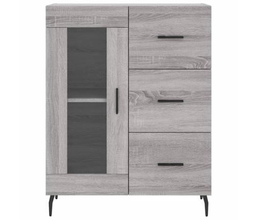 Aparador alto madera contrachapada gris sonoma 69,5x34x180 cm