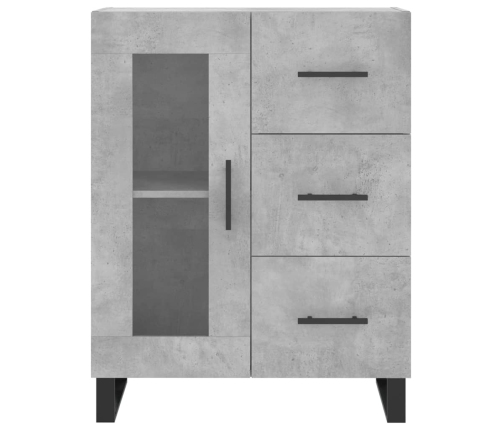 Aparador alto madera contrachapada gris hormigón 69,5x34x180 cm