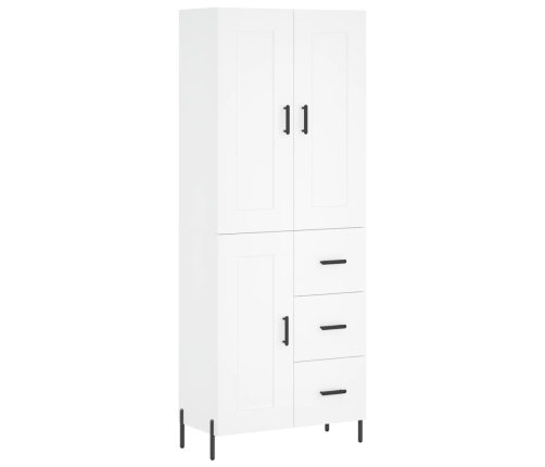 Aparador alto madera contrachapada blanco 69,5x34x180 cm