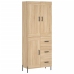 Aparador alto madera contrachapada color roble 69,5x34x180 cm