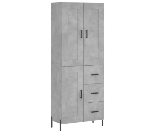 Aparador alto madera contrachapada gris hormigón 69,5x34x180 cm