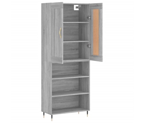 Aparador alto madera contrachapada gris sonoma 69,5x34x180 cm