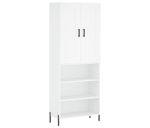 Aparador alto madera contrachapada blanco 69,5x34x180 cm