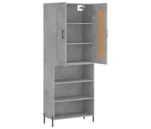 Aparador alto madera contrachapada gris hormigón 69,5x34x180 cm