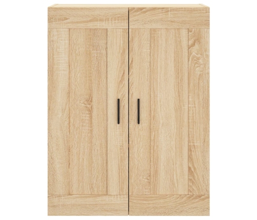 Aparador alto madera contrachapada color roble 69,5x34x180 cm