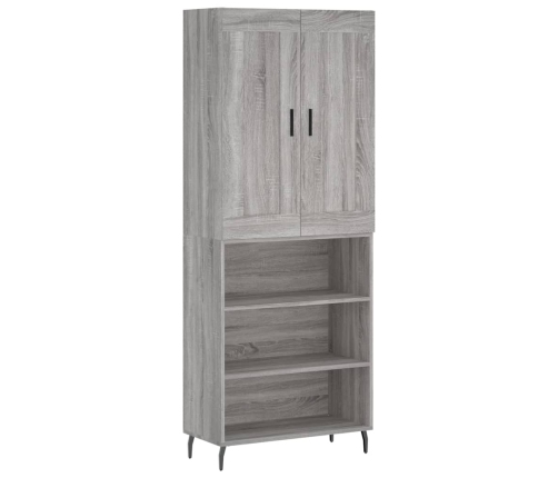 Aparador alto madera contrachapada gris sonoma 69,5x34x180 cm