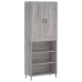 Aparador alto madera contrachapada gris sonoma 69,5x34x180 cm