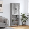 Aparador alto madera contrachapada gris sonoma 69,5x34x180 cm