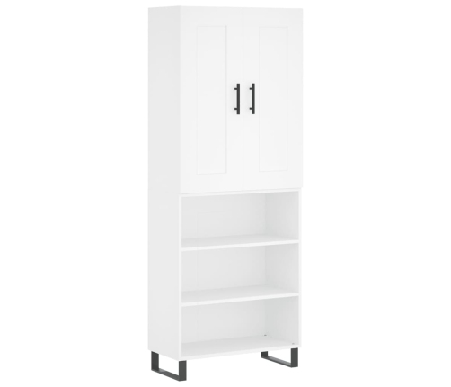 Aparador alto madera contrachapada blanco 69,5x34x180 cm