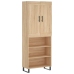 Aparador alto madera contrachapada color roble 69,5x34x180 cm