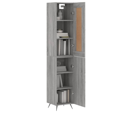 Aparador alto madera contrachapada gris Sonoma 34,5x34x180 cm