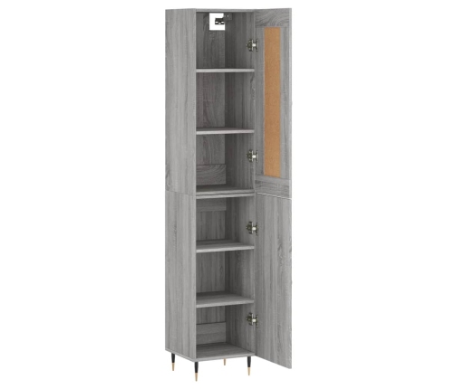 Aparador alto madera contrachapada gris Sonoma 34,5x34x180 cm